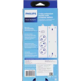 Сетевой фильтр Philips CHP2135WA/51 2м (3 розетки) белый (коробка)