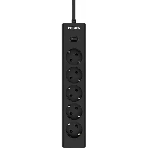 Сетевой фильтр Philips CHP2155BA/51 2м (5 розеток) черный (коробка)