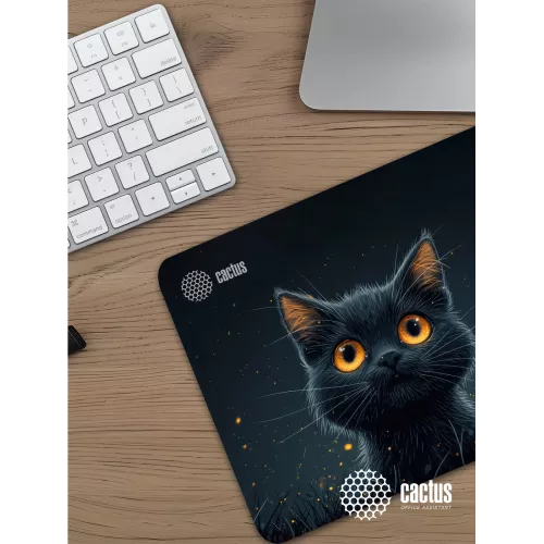 Коврик для мыши Cactus Black Cat 250x200x3мм (CS-MPC-D09S)