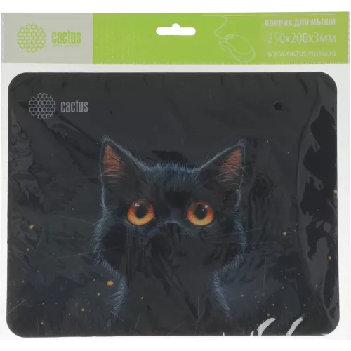 Коврик для мыши Cactus Black Cat 250x200x3мм (CS-MPC-D09S)