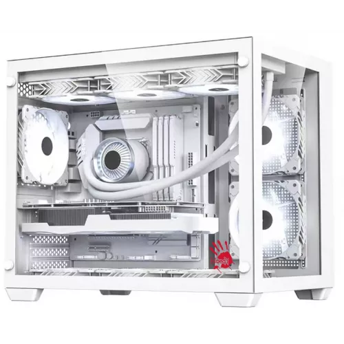 Корпус Bloody BD-CC108 белый без БП mATX 9x120mm 2xUSB3.0 audio bott PSU