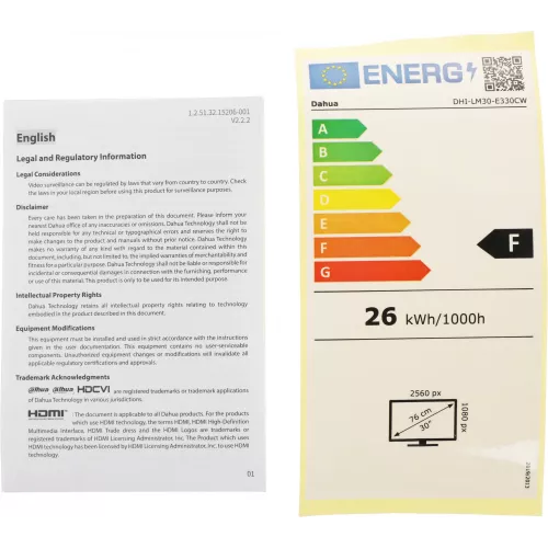 Монитор Dahua 30" DHI-LM30-E330CW белый VA LED 21:9 HDMI матовая HAS Piv 3000:1 250cd 178гр/178гр 2560x1080 200Hz DP FHD 6.5кг
