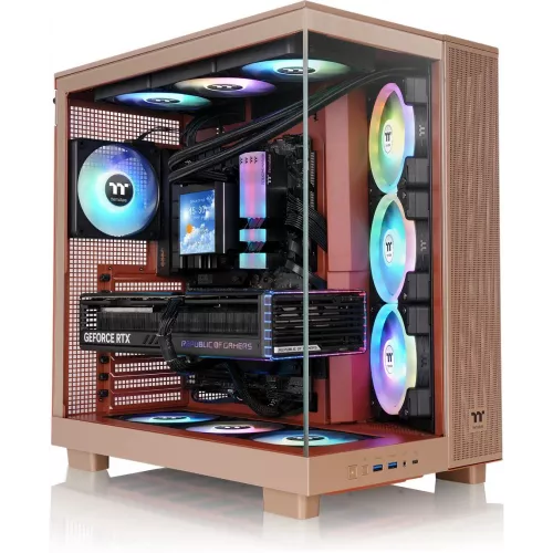 Корпус Thermaltake View 380 XL TG ARGB Gravel Sand коричневый без БП ATX 5x120mm 2x140mm 2xUSB3.0 audio bott PSU