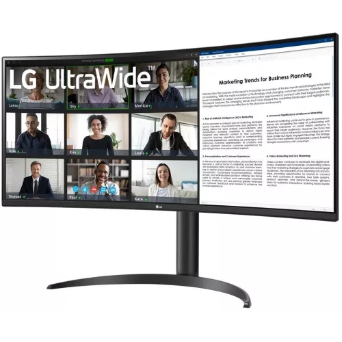 Монитор LG 34" UltraWide 34WR55QK-B черный VA LED 21:9 HDMI матовая HAS 300cd 178гр/178гр 3440x1440 100Hz DP Ultra WQHD USB 6.9кг