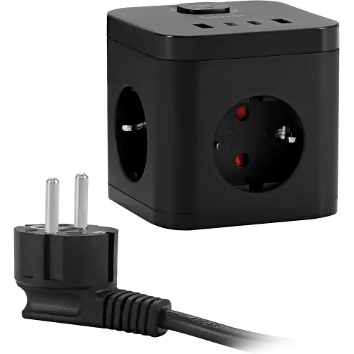 Сетевой удлинитель Buro BU-PC3.1UС-B 1.5м (3 розетки) черный (коробка)