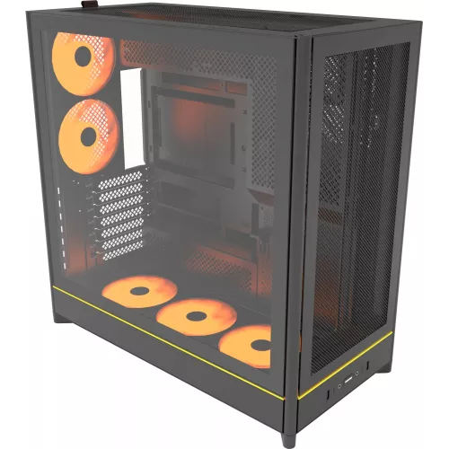 Корпус Montech HS01 Pro черный без БП ATX 6x120mm 2x140mm 2xUSB3.0 audio