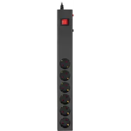 Сетевой фильтр Buro 600SE-1.8-B 1.8м (6 розеток) черный (коробка)