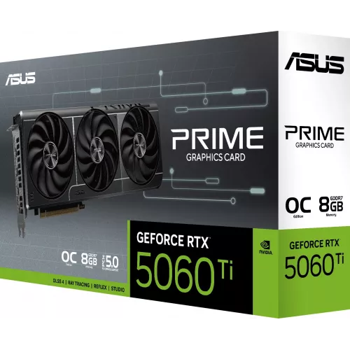 Видеокарта Asus PCI-E 5.0 PRIME-RTX5060TI-O8G NVIDIA GeForce RTX 5060TI 8Gb 128bit GDDR7 2617/28000 HDMIx1 DPx3 HDCP Ret