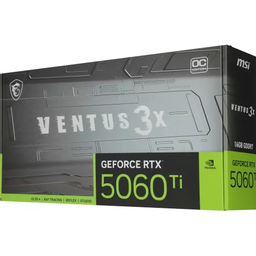 Видеокарта MSI PCI-E 5.0 RTX 5060 TI 16G VENTUS 3X OC NVIDIA GeForce RTX 5060TI 16Gb 128bit GDDR7 2602/28000 HDMIx1 DPx3 HDCP Ret