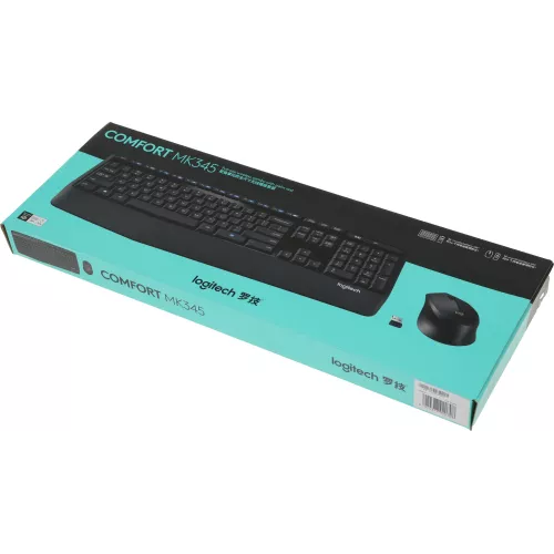 Клавиатура + мышь Logitech MK345 клав:черный мышь:черный USB беспроводная (920-012925)