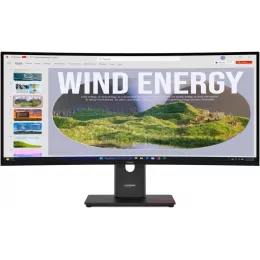 Монитор Lenovo 34" ThinkVision T34wd-40 черный VA LED 4ms 21:9 HDMI матовая HAS Piv 3000:1 300cd 178гр/178гр 3440x1440 120Hz DP WQ USB 9.2кг