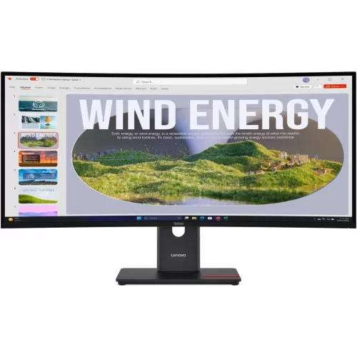 Монитор Lenovo 34" ThinkVision T34wd-40 черный VA LED 4ms 21:9 HDMI матовая HAS Piv 3000:1 300cd 178гр/178гр 3440x1440 120Hz DP WQ USB 9.2кг