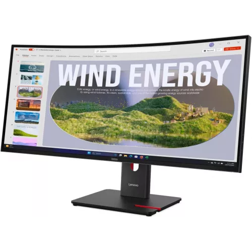Монитор Lenovo 34" ThinkVision T34wd-40 черный VA LED 4ms 21:9 HDMI матовая HAS Piv 3000:1 300cd 178гр/178гр 3440x1440 120Hz DP WQ USB 9.2кг
