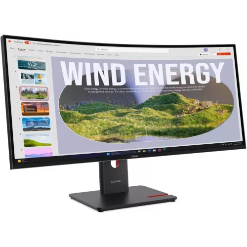 Монитор Lenovo 34" ThinkVision T34wd-40 черный VA LED 4ms 21:9 HDMI матовая HAS Piv 3000:1 300cd 178гр/178гр 3440x1440 120Hz DP WQ USB 9.2кг