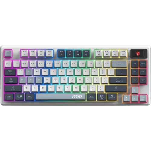 Клавиатура MSI GK600 механическая белый/синий USB беспроводная BT/Radio Multimedia for gamer LED (S11-43RUP01-HH9) кабель 1.8м