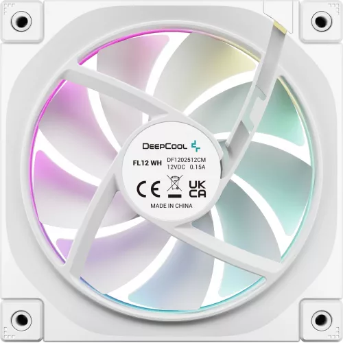 Вентилятор для корпуса Deepcool FL12 Wh ARGB 120х120x25 белый 4-pin 32дБ (R-FL12-WHAPN1-G) Ret