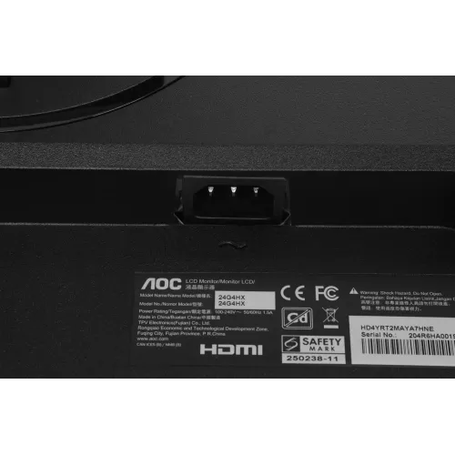 Монитор AOC 23.8" Gaming 24G4HX черный IPS LED 16:9 HDMI M/M матовая HAS Piv 300cd 178гр/178гр 1920x1080 200Hz DP FHD 2.49кг