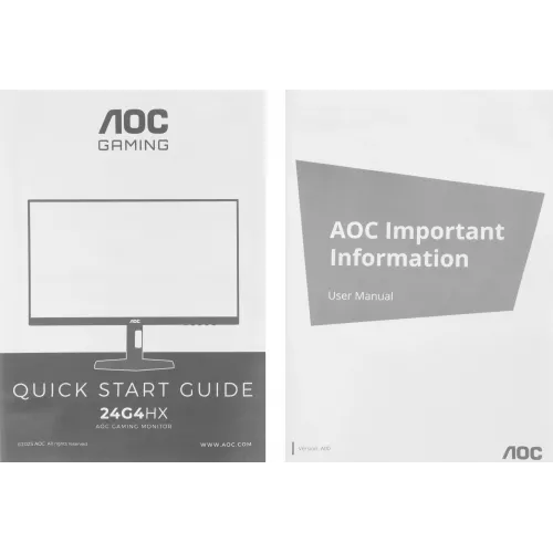 Монитор AOC 23.8" Gaming 24G4HX черный IPS LED 16:9 HDMI M/M матовая HAS Piv 300cd 178гр/178гр 1920x1080 200Hz DP FHD 2.49кг