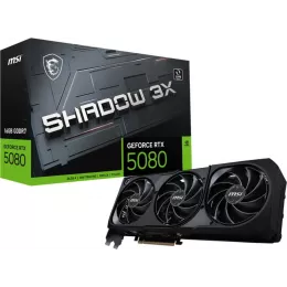 Видеокарта MSI PCI-E 5.0 RTX 5080 16G SHADOW 3X NVIDIA GeForce RTX 5080 16Gb 256bit GDDR7 2617/30000 HDMIx1 DPx3 HDCP Ret