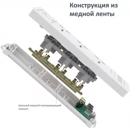 Сетевой фильтр Deli ET409 2м (2 розетки) белый (пакет ПЭ)