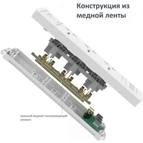 Сетевой фильтр Deli ET409 2м (2 розетки) белый (пакет ПЭ)