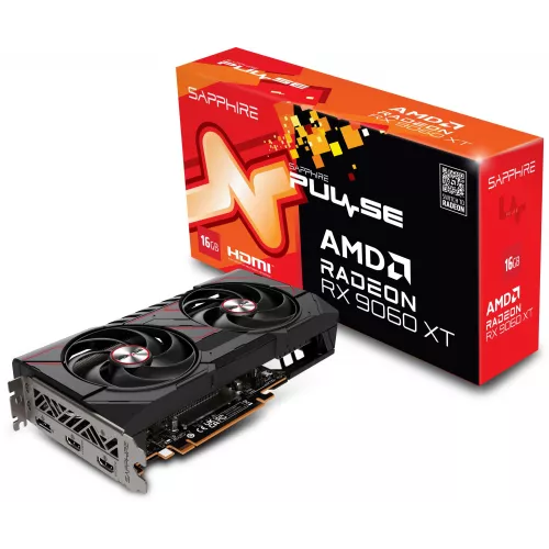 Видеокарта Sapphire PCI-E 5.0 11350-03-20G PULSE AMD RADEON RX 9060 XT GAMING OC 16GB DUAL AMD Radeon RX 9060XT 16Gb 128bit GDDR6 2700/20000 HDMIx2 DPx1 HDCP Ret