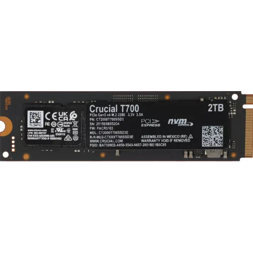 Накопитель SSD Crucial PCIe 5.0 x4 2TB CT2000T700SSD3 T700 M.2 2280
