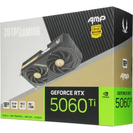 Видеокарта Zotac PCI-E 5.0 RTX 5060TI 16GB AMP NVIDIA GeForce RTX 5060TI 16Gb 128bit GDDR7 2632/28000 HDMIx1 DPx3 HDCP Ret