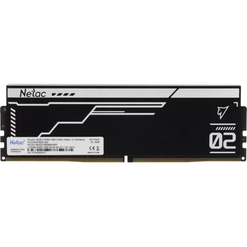 Память DDR5 2x16GB 7600MHz Netac NTS2D5P76DP-32K Shadow II RGB RTL Gaming PC5-60800 CL36 DIMM ECC 288-pin 1.4В с радиатором Ret