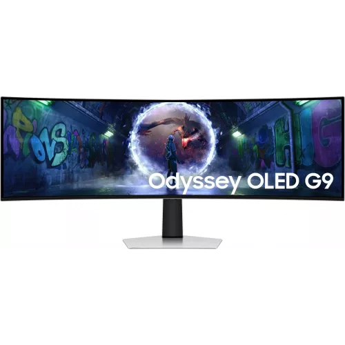 Монитор Samsung 49" Odyssey OLED G9 S49DG934SUXEN серебристый OLED LED 32:9 HDMI полуматовая HAS 250cd 178гр/178гр 5120x1440 240Hz FreeSync Premium Pro DP USB 12.9кг