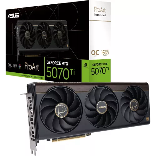 Видеокарта Asus PCI-E 5.0 PROART-RTX5070TI-O16G NVIDIA GeForce RTX 5070TI 16Gb 256bit GDDR7 2588/28000 HDMIx1 DPx3 HDCP Ret