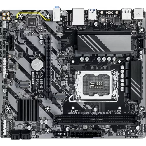 Материнская плата Gigabyte B860M E Soc-1851 Intel B860 2xDDR5 mATX AC`97 8ch(7.1) GbLAN RAID+HDMI+DP
