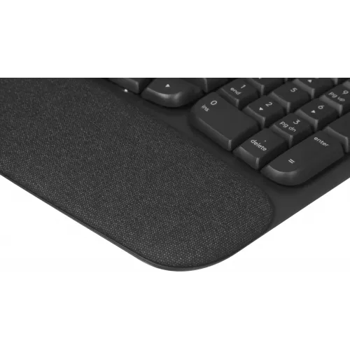 Клавиатура Logitech Wave Keys графитовый USB беспроводная BT/Radio slim Ergo LED (подставка для запястий) (920-012319)