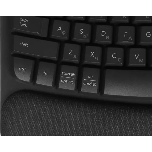 Клавиатура Logitech Wave Keys графитовый USB беспроводная BT/Radio slim Ergo LED (подставка для запястий) (920-012319)