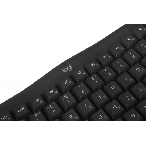 Клавиатура Logitech Wave Keys графитовый USB беспроводная BT/Radio slim Ergo LED (подставка для запястий) (920-012319)