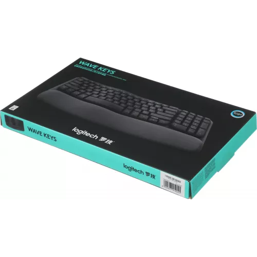 Клавиатура Logitech Wave Keys графитовый USB беспроводная BT/Radio slim Ergo LED (подставка для запястий) (920-012319)