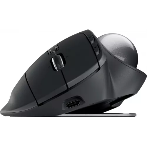 Трекбол Logitech Trackball MX Ergo S графитовый оптическая 2048dpi silent беспров. BT/Radio USB 8but (910-007261)