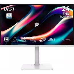 Монитор MSI 23.8" Pro Max MAX 241PHW E14 белый IPS LED 16:9 HDMI M/M матовая HAS Piv 1500:1 300cd 178гр/178гр 1920x1080 144Hz DP FHD USB 5.35кг