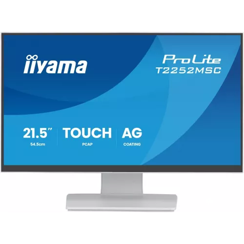 Монитор Iiyama 21.5" ProLite T2252MSC-W2AG белый IPS LED 5ms 16:9 HDMI M/M матовая 250cd 178гр/178гр 1920x1080 60Hz DP FHD USB Touch 4.5кг