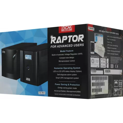 Источник бесперебойного питания Powercom Raptor RPT-1500AP 900Вт 1500ВА черный