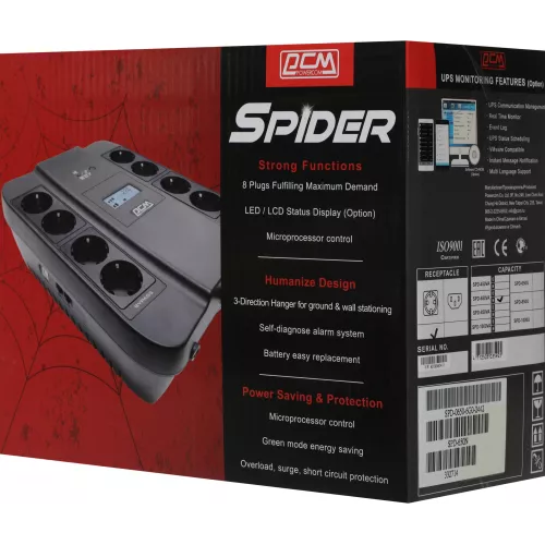 Источник бесперебойного питания Powercom Spider SPD-650N 390Вт 650ВА черный