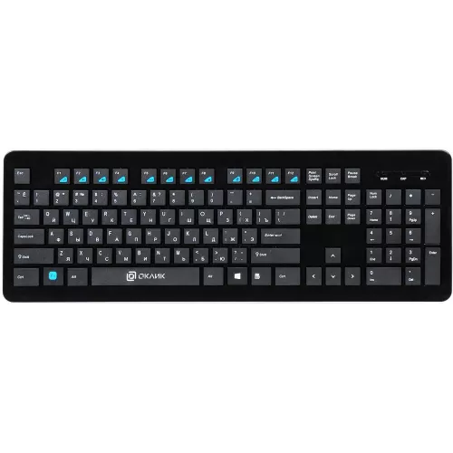 Клавиатура Оклик 870S черный USB беспроводная slim Multimedia (368218)