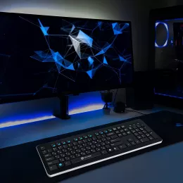 Клавиатура Оклик 870S черный USB беспроводная slim Multimedia (368218)