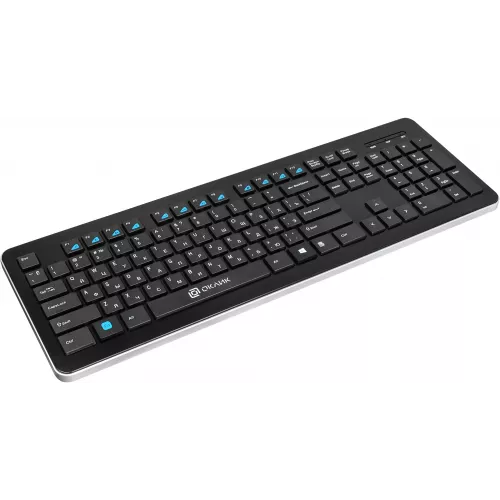 Клавиатура Оклик 870S черный USB беспроводная slim Multimedia (368218)