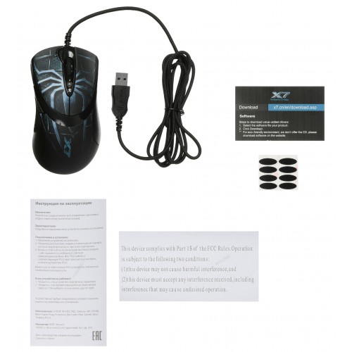 Мышь A4Tech Oscar Editor XL-747H рисунок/голубой лазерная 3600dpi USB 6but (XL-747H (BLUE SPIDER))