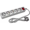 Сетевой фильтр PC Pet AP01006-E-G 1.8м (5 розеток) серый (пакет ПЭ)
