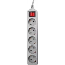 Сетевой фильтр PC Pet AP01006-E-G 1.8м (5 розеток) серый (пакет ПЭ)