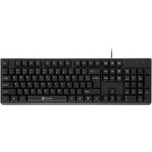 Клавиатура Оклик 100M HW3 черный USB (654570) кабель 1.6м