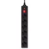 Сетевой фильтр Buro 600SH-3-B 3м (6 розеток) черный (коробка)