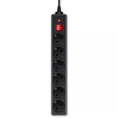 Сетевой фильтр Buro 600SH-3-B 3м (6 розеток) черный (коробка)